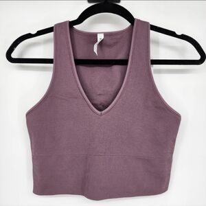 Athleta Aurora Crop Rib Tank Purple